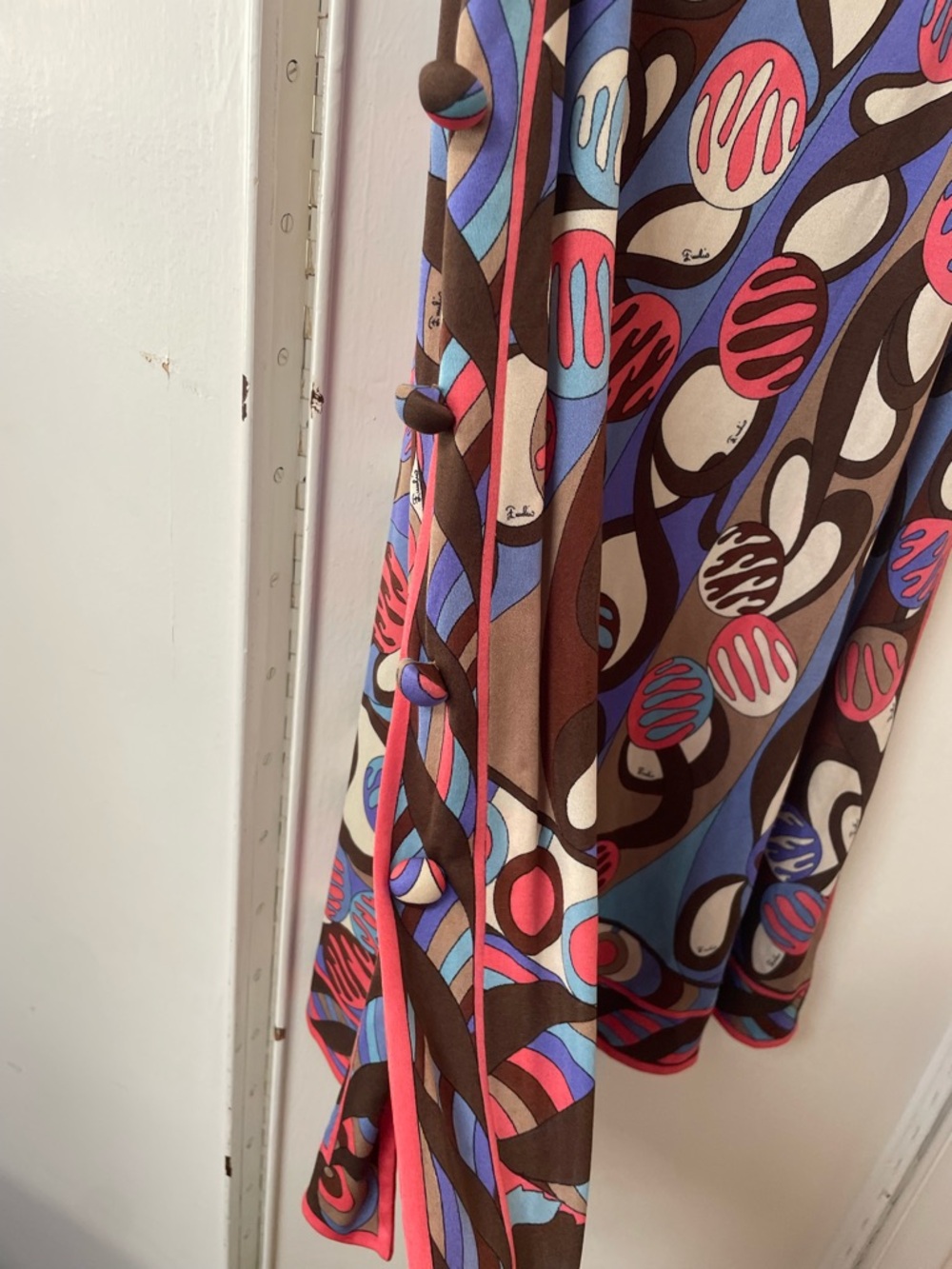 Emilio Pucci Brown, Blue and Pink Geometric Strap Maxi Dress with underwear - Picture 3 of 13